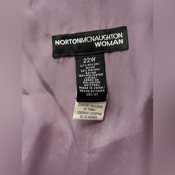 NWT Norton McNaughton Formal Purple Lined Floral Lace Sleeveless Top Women’s 22W - Picture 2 of 8